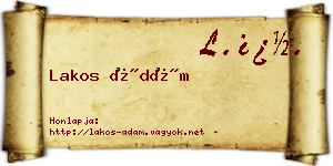 Lakos Ádám névjegykártya